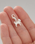 Cavapoo Silver Dog Charm