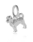 Cavapoo Silver Dog Charm