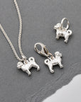 Cavapoo Silver Dog Charm