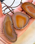 Red Agate Slice Necklace - Boho Pendant | Handmade by Blackbird & Sage