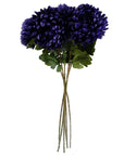 Pack of 6 x Artificial Flowers Extra Large Reflex Chrysanthemum - Purple 75cm-2