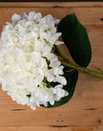 Oversized white artificial hydrangea with lifelike blooms, perfect for home decor by Sostter at brixbailey.com