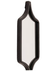 Sleek black hanging mirror with matte metal frame, minimalist rectangular design for modern home decor by RoomLondon at brixbailey.com