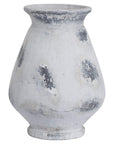 Large antique white ceramic vase with Greek-inspired design, 43cm tall, perfect for floral arrangements by sostter at brixbailey.com