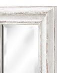Vintage Antique White Narrow Wall Mirror | Classic Elegance