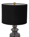 Glass Urn Table Lamp with Black Velvet Shade