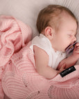 Rose Quartz Seashell Cellular Bamboo Baby Blanket - Hypoallergenic, Soft & Eco-Friendly 80x100 cm by Lullalove UK at brixbailey.com