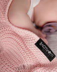 Rose Quartz Seashell Cellular Bamboo Baby Blanket - Hypoallergenic & Breathable 80x100 cm by Lullalove UK at brixbailey.com