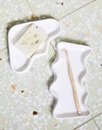Ceramic Wave Tray in Playful White
