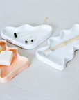 Ceramic Wave Tray in Playful White