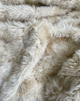 Luxury champagne Tuscan shearling throw rug, ultra-dense soft fur, premium handcrafted heirloom piece, best-selling stylish home decor by Wildash London at brixbailey.com