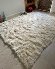 Luxury champagne Tuscan shearling throw rug, ultra-dense fur, premium handcrafted, stylish home decor, best-selling by Wildash London at brixbailey.com