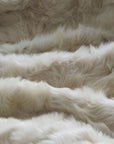 Luxury champagne Tuscan shearling throw, premium handcrafted rug, unique natural texture, stylish home decor, best-selling warm throw by Wildash London at brixbailey.com