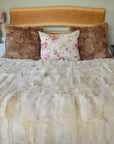 Luxury champagne Tuscan shearling throw, premium handcrafted rug, unique natural texture, best-selling warm stylish home decor by Wildash London at brixbailey.com