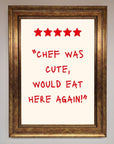 Chef Was Cute Framed Wall Art