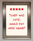 Chef Was Cute Framed Wall Art