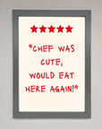 Chef Was Cute Framed Wall Art