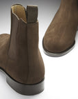 Brown Suede Chelsea Boots, Welted Leather Sole