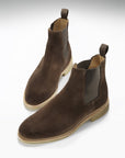 Brown Suede Chelsea Boots, Crepe Rubber Welted Sole