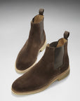 Brown Suede Chelsea Boots, Crepe Rubber Welted Sole