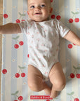 Anti-Roll Wedge Baby Changing Mat - Cherry Stripe