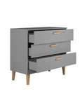 Grey Chest of Drawers with Oak Legs