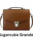 Handmade Leather Sugarcube Handbag - Chestnut