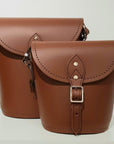 Handmade Leather Barrel Bag - Chestnut