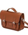 Leather Midi Satchel - Chestnut