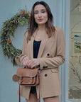 Leather Midi Satchel - Chestnut