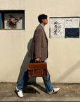 Handmade Leather Satchel - Chestnut