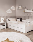 Classic White Childrens Bed with Safety Features