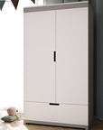 Stylish Children's Wardrobe in White and Grey
