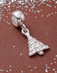 Christmas Tree Personalised Silver Charm