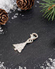 Christmas Tree Personalised Silver Charm