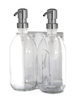 Chrome Double Wall Mounted Soap Dispenser-9
