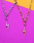 Chunky chain lightning bolt necklace