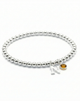 Personalised November Birthstone and Initial Bracelet | Citrine