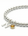 Personalised November Birthstone and Initial Bracelet | Citrine