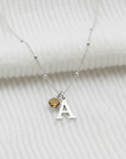 Personalised November Birthstone and Initial Necklace