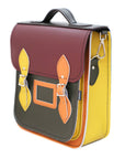 Handmade Leather City Backpack - Autumnal Kaleidoscope