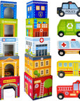 City Vehicles Puzzle Cubes for Toddlers