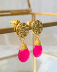 Fuchsia Onyx Drop Earrings