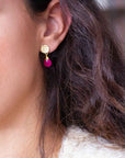 Fuchsia Onyx Drop Earrings