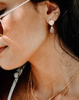 Classic Athena Kate Drop Earrings: Pink Chalcedony