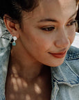 Classic Athena Kate Drop Earrings: Silver Aqua Pariba Onyx