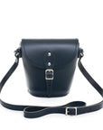 Handmade Leather Barrel Bag - Navy