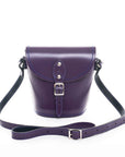 Handmade Leather Barrel Bag - Purple