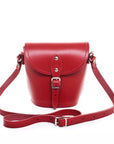 Handmade Leather Barrel Bag - Red