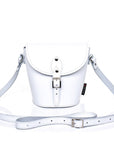Handmade Leather Barrel Bag - White